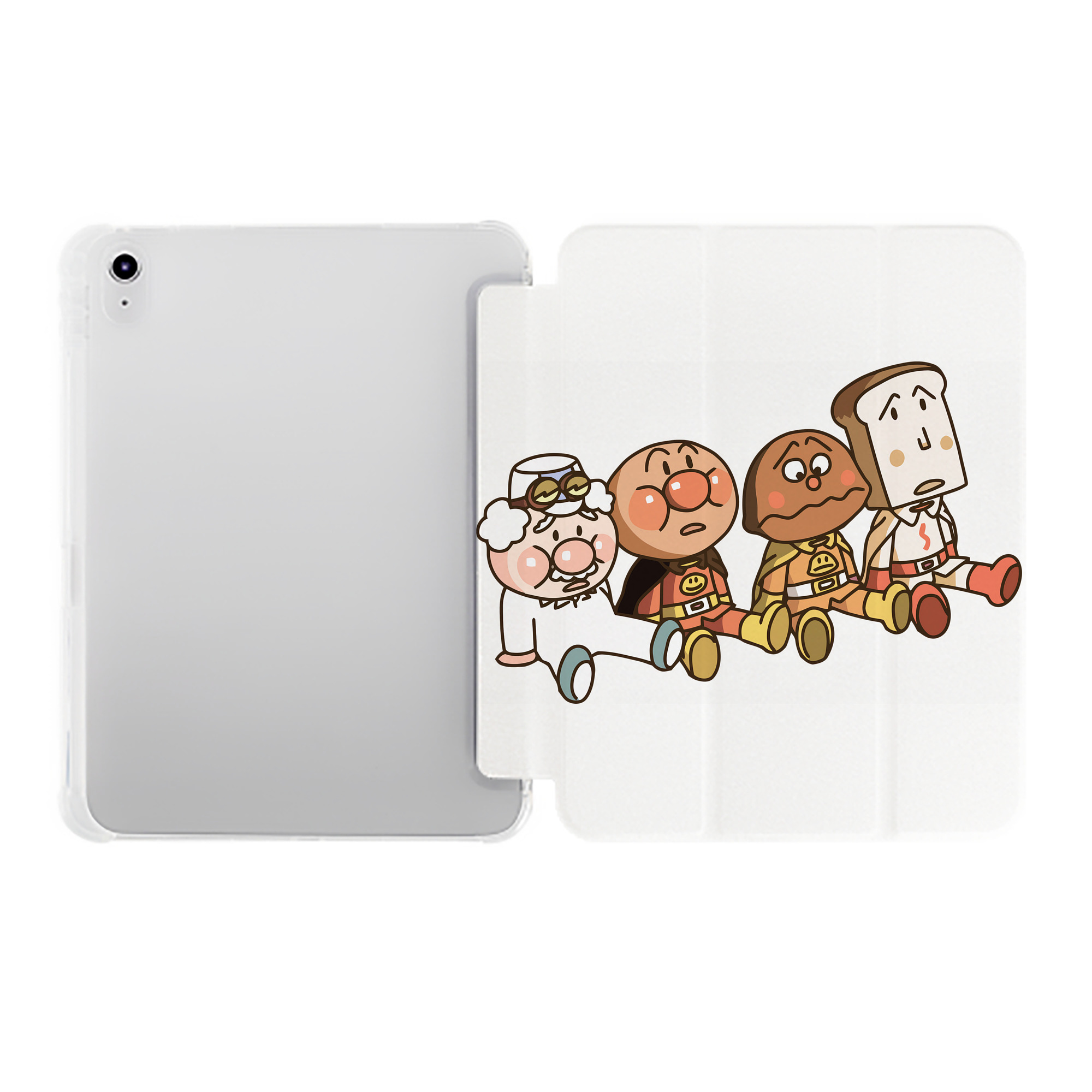 （画像用） アンパンマン Anpanman IPad ケース ペン収納付き 三つ折りスタンド PUレザー×シリコン 対応機種9.5/10.5/10.9インチ